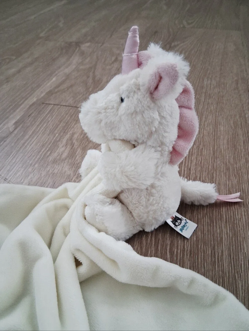 Jellycat Bashful Unicorn Soother In Cream Baby Lovey Security Blanket Plush